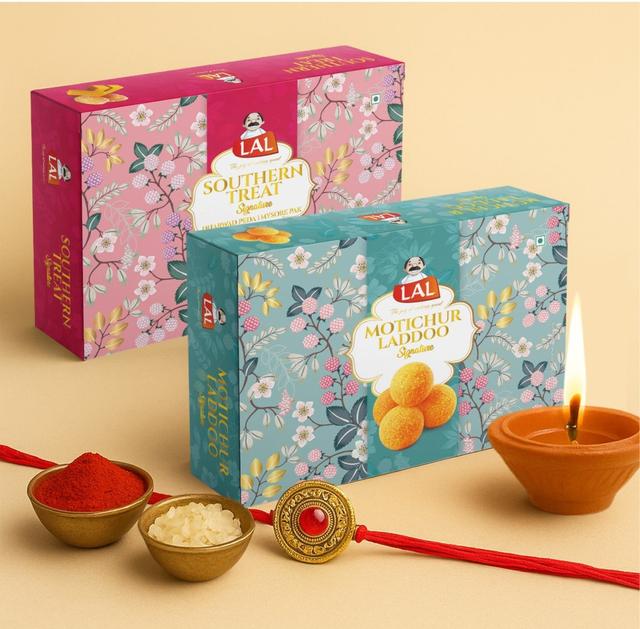 Lal Sweets  Southern Treat & Motichur Laddoo, 400 gm Each - Combo Pack