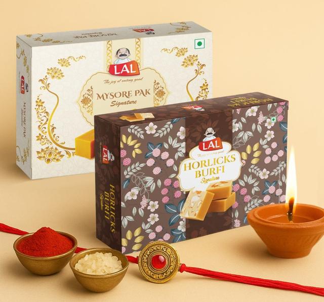 Lal Sweets  Mysore Pak & Horlicks Burfi, 400 gm Each - Combo Pack