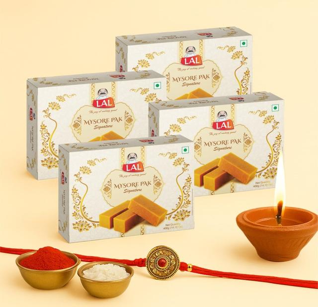 LAL Sweets Mysore Pak, 400 gm - Pack of 4