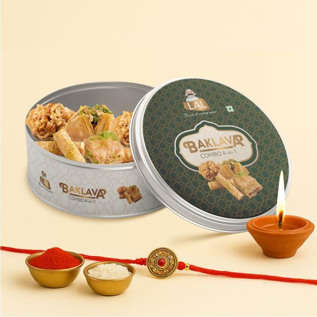 Lal Sweets Baklava Tin 4-In-1, 400 gm