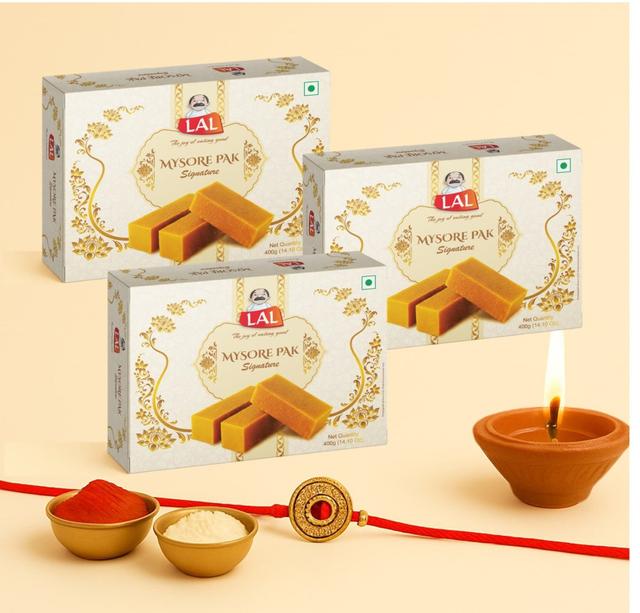Lal Sweets Mysore Pak Signature, 400 gm - Pack of 3