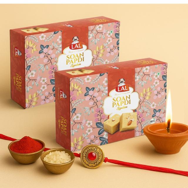 Lal Sweets Soan Papdi Premium, 400 gm - Pack of 2