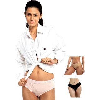 Ashleyandalvis Bamboo Micro Modal, Anti Bacterial, Skinny Soft, Premium Hipster Women Hipster Black, Pink, Beige Panty (Pack Of 3 )