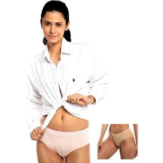 Ashleyandalvis Bamboo Micro Modal, Anti Bacterial, Skinny Soft, Premium Hipster Women Hipster Pink, Beige Panty (Pack Of 2 )