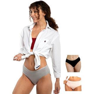 Ashleyandalvis Bamboo Micro Modal, Anti Bacterial, Skinny Soft, Premium Hipster Women Hipster Multicolor Panty (Pack Of 3 )