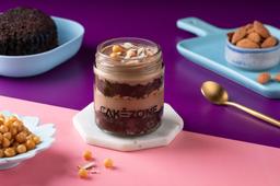 Chocolate praline mini jar cake