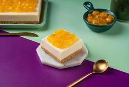 Mango cheesecake slice