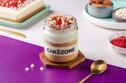 Red velvet cheesecake jar