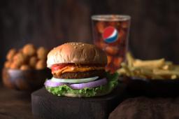 In house mutton burger meal