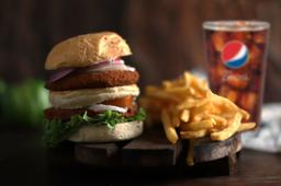 Chef's special chicken jumbo burger meal