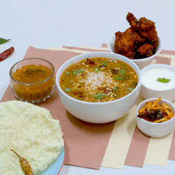 Rasam rice and bangalore kebab bowl