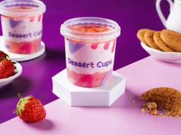 Strawberry cheese mousse cup