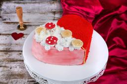 Red velvet heart cake [egg]