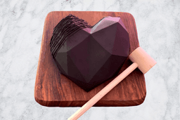 Dark chocolate pinata heart cake [egg]