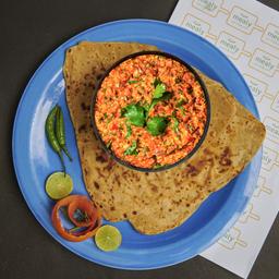 Paneer bhurji with tawa parathas