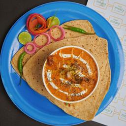 Butter chicken with tawa parathas