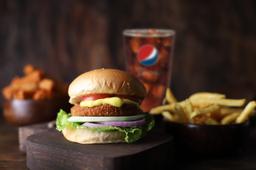 Veggie burger meal