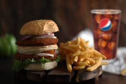 In house mutton jumbo burger meal