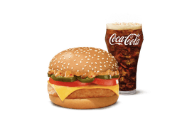 Mexican Grilled Chicken Cheese Burger + Coke (M)-