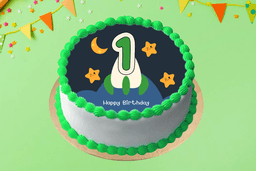 1st birthday photo cake half kg [eggless]