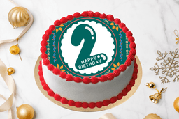 2nd birthday photo cake half kg [eggless]