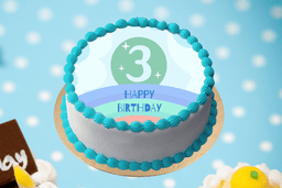 3rd birthday photo cake half kg [eggless]