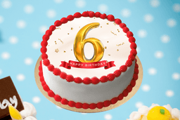 6th birthday photo cake half kg [eggless]