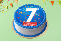 7th birthday photo cake half kg [eggless]