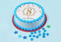 8th birthday photo cake half kg [eggless]