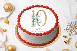 10th birthday photo cake half kg [eggless]