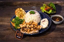 Grilled chicken & mushroom steak with demi glace sauce