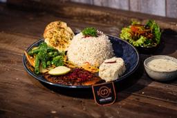Grilled fish steak with peri peri sauce