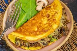 Loaded omelette - mushroom + spinach + jalapeno
