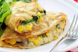 Corn spinach cheese omelette