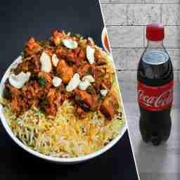 Boneless special chicken biryani regular with coke[750 ml]