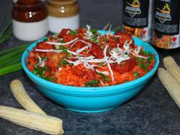Jain mexican baby corn manchurian rice ( free lemonde juice- 300 ml)