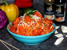 Jain mexican paneer manchurian noodles ( free lemonde juice )