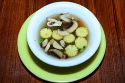 Baby corn mushroom soup