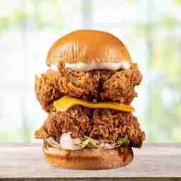 Crispy chicken double patty size burger