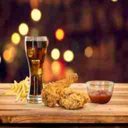 Fryoo fried chicken [3 pieces] with french fries [small] and coke