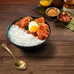 Andhra chicken curry rice bowl