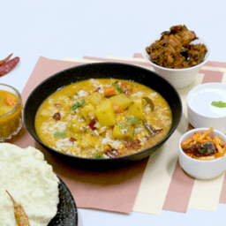 Sambar rice and chicken masala fry rice bowl