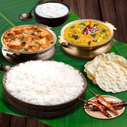 Andhra chicken pappu meal (for 2)