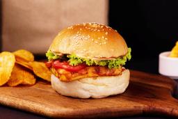 Grilled paneer steak burger