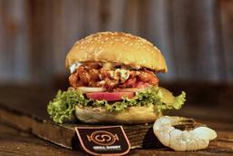 Spicy grilled shrimp burger