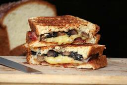 Bacon and mushroom sandwich