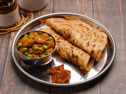Soya matar with paratha-2pc