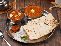 Paneer butter masala, dal makhani, rumali roti thali