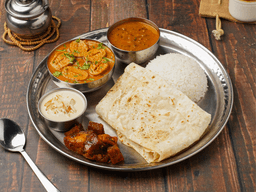 Butter soya chaap, dal makhani deluxe thali