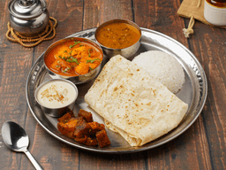 Kadhai chicken, dal makhani deluxe thali